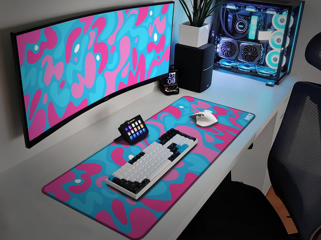 juiced candy mousepad gaming setup pink blue mousepad for gaming mistlabs brand