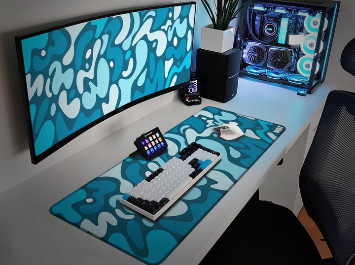 juiced arctic mousepad gaming setup blue green mousepad for gaming mistlabs brand